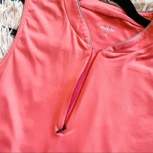 Michi Sleeveless Quarter Zip Tank Top in Pink Small - Picture 5 of 8